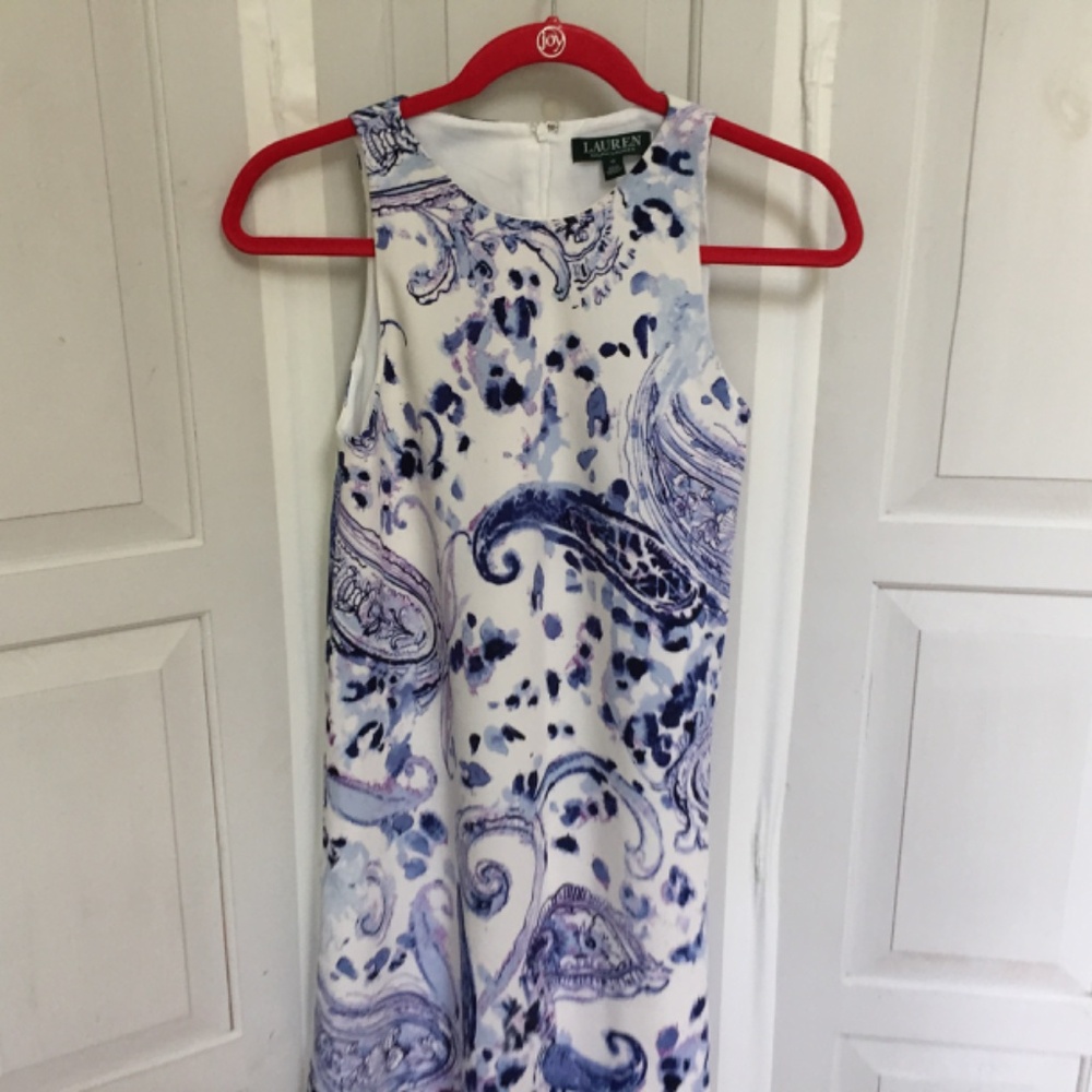 Lauren Ralph Lauren White and Blue Paisley Dress - Picture 3 of 16